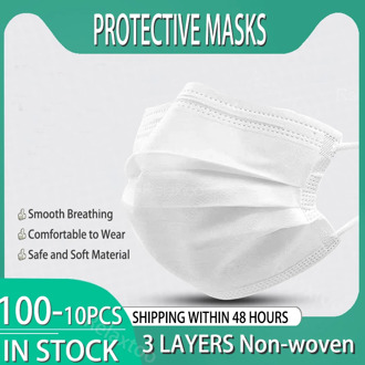 3 Layer Non-woven Dust Face Mask Disposable Mouth Mask Dust Filter Safety Masks Masque IN STOCK