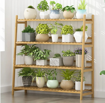 3 layers solid wood shelf flower stand balcony decoration storage rack indoor plant stand living room furniture