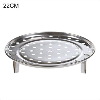 3 Legged Roestvrij Staal Stoomboot Plank Dampende Stand Voor Voedsel Stomen Bakken Braden Ronde Rack Knoedel Lade Koken Tool 22CM