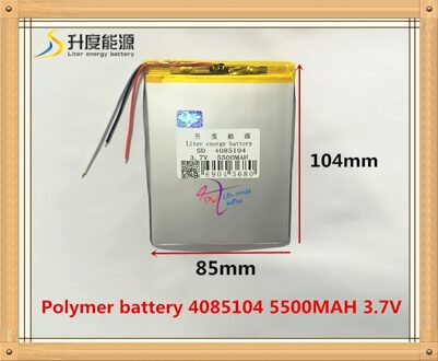 3 lijn 3.7 V 5500 mAh 4085104 Tablet PC Oplaadbare batterijen Voor 7 inch Tablet N700ES PAD99 W12 A86 N86