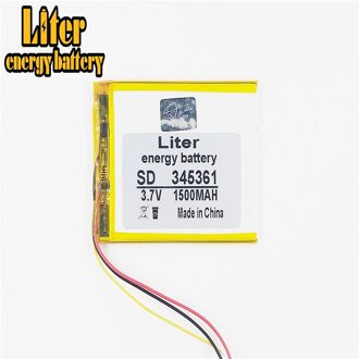 3 Lijn 3.7V 1500Mah 345361 Lithium Polymeer Li-Po Li Ion Oplaadbare Batterij Cellen Voor Mp3 MP4 MP5 Gps Psp Mobiele Bluetooth