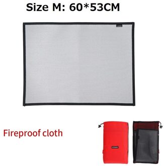3 Maten Camping Brandwerende Grill Mat Doek Siliconen Gecoat Brandvertragend Hoge Temperatuur Brand Deken Voor Outdoor Picknick Bbq M 60X53 CM
