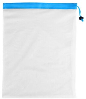 3 Maten Herbruikbare Mesh Produceren Tas Wasbaar Milieuvriendelijke Tassen Voor Kruidenier Houder Fruit Groente Organizer Pouch Thuis Opslag L 43x31cm