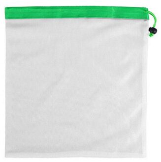 3 Maten Herbruikbare Mesh Produceren Tas Wasbaar Milieuvriendelijke Tassen Voor Kruidenier Houder Fruit Groente Organizer Pouch Thuis Opslag M 33x31cm