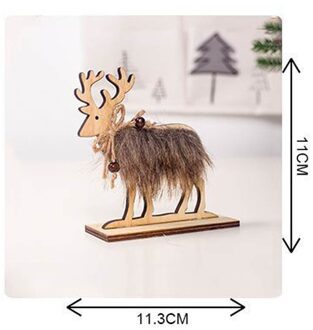 3 Maten Kerst Herten Houten Xmas Tree Harige Elanden Hangers Ornamenten Voor Home Christmas Party Decoratie Benodigdheden L