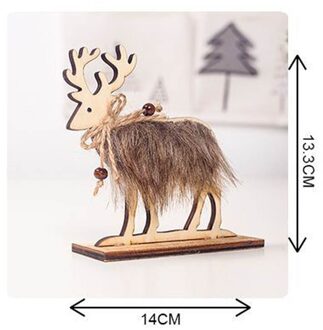 3 Maten Kerst Herten Houten Xmas Tree Harige Elanden Hangers Ornamenten Voor Home Christmas Party Decoratie Benodigdheden L