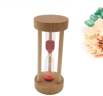 3 Min Houten Zandloper Zandloper Oranje Zand Timer Klok Tafel Desktop Decoratie rood
