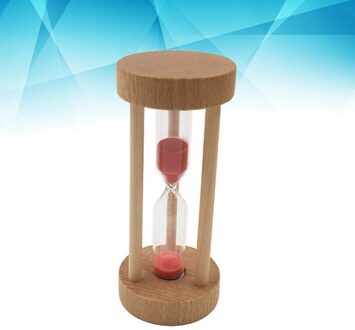 3 Min Houten Zandloper Zandloper Oranje Zand Timer Klok Tafel Desktop Decoratie rood