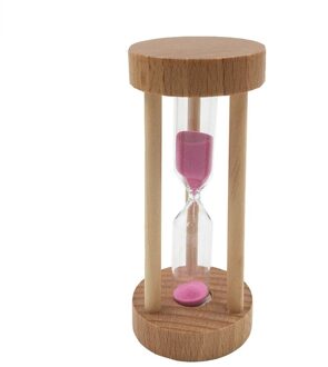 3 Min Houten Zandloper Zandloper Oranje Zand Timer Klok Tafel Desktop Decoratie roze