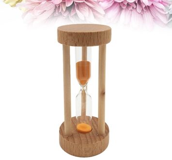 3 Min Houten Zandloper Zandloper Oranje Zand Timer Klok Tafel Desktop Decoratie