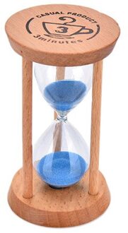 3 Minuten Glas & Hout Zand Klok Frame Zandloper Zandloper Voor Woonkamer Kamer Klaslokaal Handgemaakte Huis Keuken Timer blauw