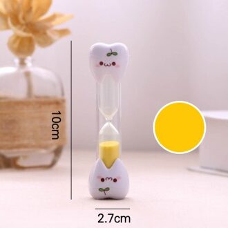 3 Minuten Zand Klok Plastic Zandloper Tandenborstel Timer Tandvorm Zandloper Voor Kinderen Tanden Poetsen Timer Home Decor geel