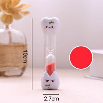 3 Minuten Zand Klok Plastic Zandloper Tandenborstel Timer Tandvorm Zandloper Voor Kinderen Tanden Poetsen Timer Home Decor Rood