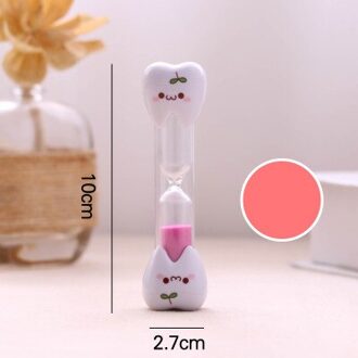 3 Minuten Zand Klok Plastic Zandloper Tandenborstel Timer Tandvorm Zandloper Voor Kinderen Tanden Poetsen Timer Home Decor Roze
