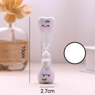 3 Minuten Zand Klok Plastic Zandloper Tandenborstel Timer Tandvorm Zandloper Voor Kinderen Tanden Poetsen Timer Home Decor wit
