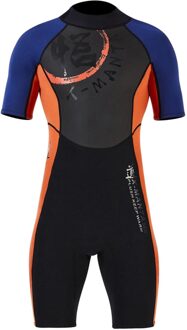 3 Mm Neopreen Mannen Korte Mouw Wetsuits Duiken Snorkelen Surfen Wetsuits Voor Water Sport M zwart oranje
