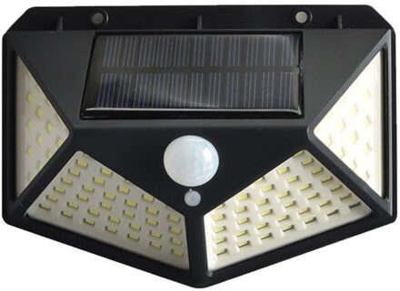 3 Modes 100 Leds Solar Light Outdoor Solar Lamp Motion Sensor Wandlamp Waterdichte Zonne-energie Zonlicht Voor Tuin Decoratie 1stk