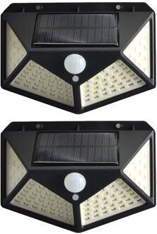 3 Modes 100 Leds Solar Light Outdoor Solar Lamp Motion Sensor Wandlamp Waterdichte Zonne-energie Zonlicht Voor Tuin Decoratie 2stk
