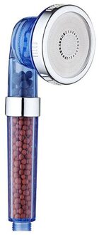 3 Modi Bad Douche Verstelbare Jetting Douchekop Hoge Druk Saving Water Badkamer Anion Filter Douche Spa Nozzle 1 mode blauw
