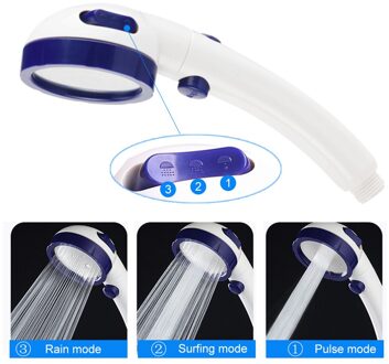 3 Modus Regendouche Met Water Controle Knop Waterbesparende Douchekop Roterende Verstelbare Druk Badkamer Accessoires blauw