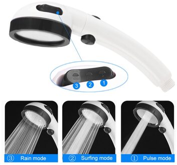 3 Modus Regendouche Met Water Controle Knop Waterbesparende Douchekop Roterende Verstelbare Druk Badkamer Accessoires zwart