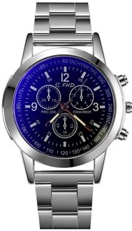 3 Ogen Heren Horloge Quartz Horloge Roestvrij Stalen Band Mannen Horloges Bedrijf Mannelijke Klok Relogio Masculino zwart