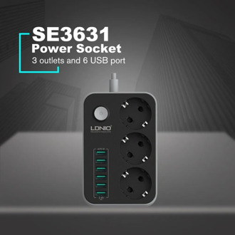 3 Outlets 6 USB Ports USB Electronic Power Strip Smart Home Socket Surge Protector Fast Charging Home Extension Patch Board EU