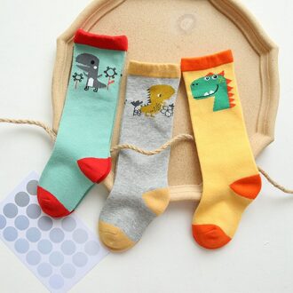 3 Paar Baby Boy Winter Sokken Cartoon Dinosaurus Kids Lente Herfst Katoen Ademend Warm Houden Floor Anti-Slip Meisjes sokken A / 1-3Y
