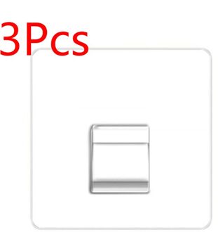 3 Paar Plastic Transparante Zelfklevende Haak U-Vormige Bevestiging Haak Duurzaam Punch Gratis Haak Punch Gratis Haak Voor Keuken badkamer 3stk transparant