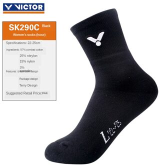3 Paar Sokken Mannen Victor Badminton Dikker Sokken Sport Sok Katoen Korte Tennis Sport Sk 190 A/C SK290C zwart