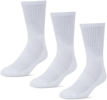3 Pack Active Dry Crew Sokken Unisex - Wit - Maat 35-41 White