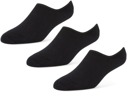 3 Pack Active Dry Invisible Sokken Unisex - Zwart - Maat 35-38 Black