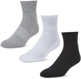 3 Pack Active Dry Quarter Sokken Unisex - Grijs - Maat 27-34 Grey