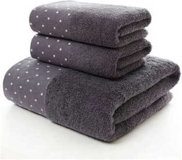 3 Pack Badkamer Handdoek Set Voor Volwassenen 100% Katoen Donkerblauw Koffie Witte Vlekken 1Pc Badhanddoek 2pcs Hand Gezicht Handdoeken donker blauw