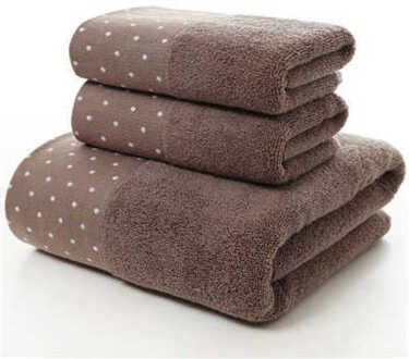 3 Pack Badkamer Handdoek Set Voor Volwassenen 100% Katoen Donkerblauw Koffie Witte Vlekken 1Pc Badhanddoek 2pcs Hand Gezicht Handdoeken