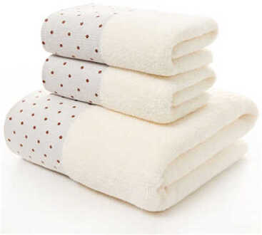 3 Pack Badkamer Handdoek Set Voor Volwassenen 100% Katoen Donkerblauw Koffie Witte Vlekken 1Pc Badhanddoek 2pcs Hand Gezicht Handdoeken