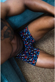 3-pack boxershorts heren d908 neon colour splashes print Zwart - XL