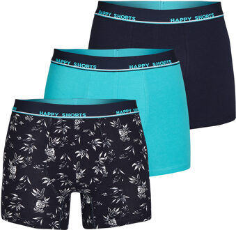 3-pack boxershorts heren hawaii print blauw - L