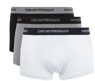 3-pack boxershorts trunk - wit/grijs/zwart