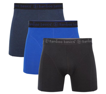 3-Pack Heren Boxershorts - Zwart - Navy - Blauw