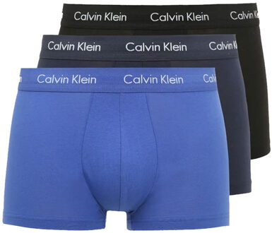 3-pack Low Rise Trunk Boxershorts Zwart / Blauw / Blauw - 4KU - L