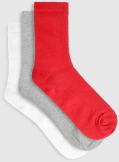 3 Pack Ribbed Socks, Multi - ONE SIZE