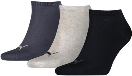 3-pack Sokken Invisible Navy Blauw / Grijs Melange / Blauw - Unisex - 47-49