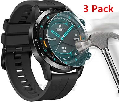 3 Pack Voor Huawei Horloge Gt 2 (46Mm) GT2 Pro Honor Magic 2 (46Mm) gehard Glas Screen Protector 9H Smartwatch Beschermende Glas for GT (46mm)