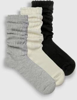 3-Pack Zachte Geribde Losse Sokken, Multi - ONE SIZE