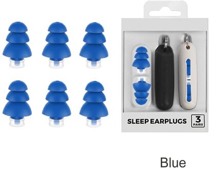 3 Pairs Soft Foam Oordoppen Geluidsisolatie Bescherming Anti-geluid Oordopjes Lezen Slapen Reizen Zachte Ruisonderdrukking Gereedschap Blauw