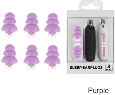 3 Pairs Soft Foam Oordoppen Geluidsisolatie Bescherming Anti-geluid Oordopjes Lezen Slapen Reizen Zachte Ruisonderdrukking Gereedschap Paars