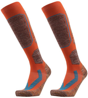 3 pairs Winter Warm Thermische Ski Sokken Dikke Katoenen Sport Snowboard Fietsen Skiën Voetbal Sokken Thermische Sokken Beenwarmers Sok oranje / M