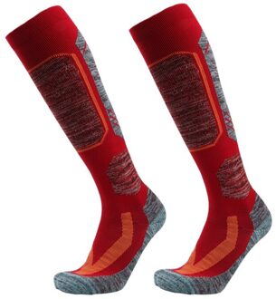 3 pairs Winter Warm Thermische Ski Sokken Dikke Katoenen Sport Snowboard Fietsen Skiën Voetbal Sokken Thermische Sokken Beenwarmers Sok rood / L
