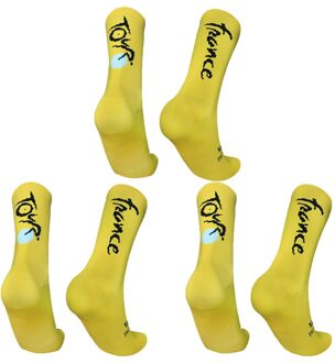 3 Paren/set Brief Fietsen Sokken Mannen Vrouwen Professionele Sport Sokken Outdoor Fiets Sokken Ademend Calcetines Ciclismo 3geel